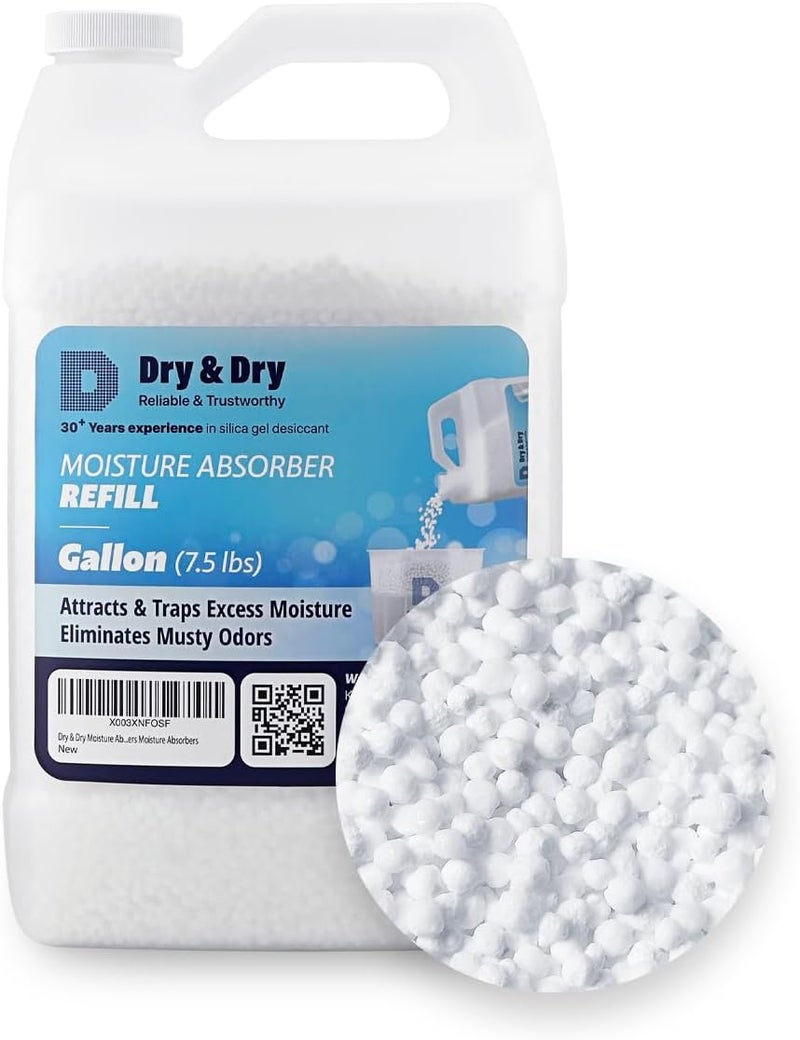 DRYDRY Moisture Absorbers Refill Beads (7.5 LBS) - Dehumidifiers for Home Dehumidifier for Basement Small Dehumidifiers Dehumidifiers, Moisture Absorber Refill, Fragrance Free - Image 1
